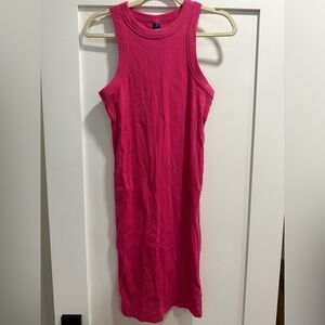 Old Navy Pink Ribbed Midi Dress